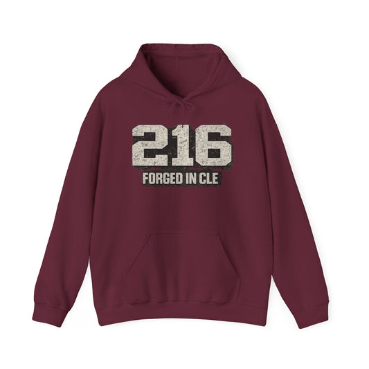 216 Cleveland Hoodie – Distressed Area Code Streetwear Sweatshirt | Forged in CLE Urban Apparel