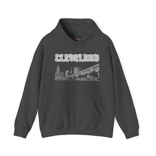 Cleveland Skyline Hoodie – Vintage CLE Graphic Pullover | Ohio Streetwear | Forged in CLE