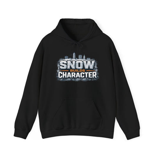 Snow Builds Character Hoodie – Cleveland Winter Streetwear | Forged in CLE