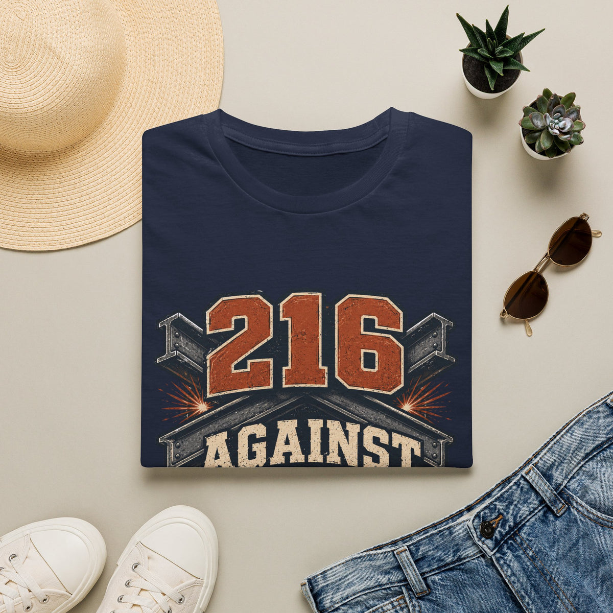 216 AGAINST THE WORLD T-Shirt — Cleveland Pride Vintage City Tee