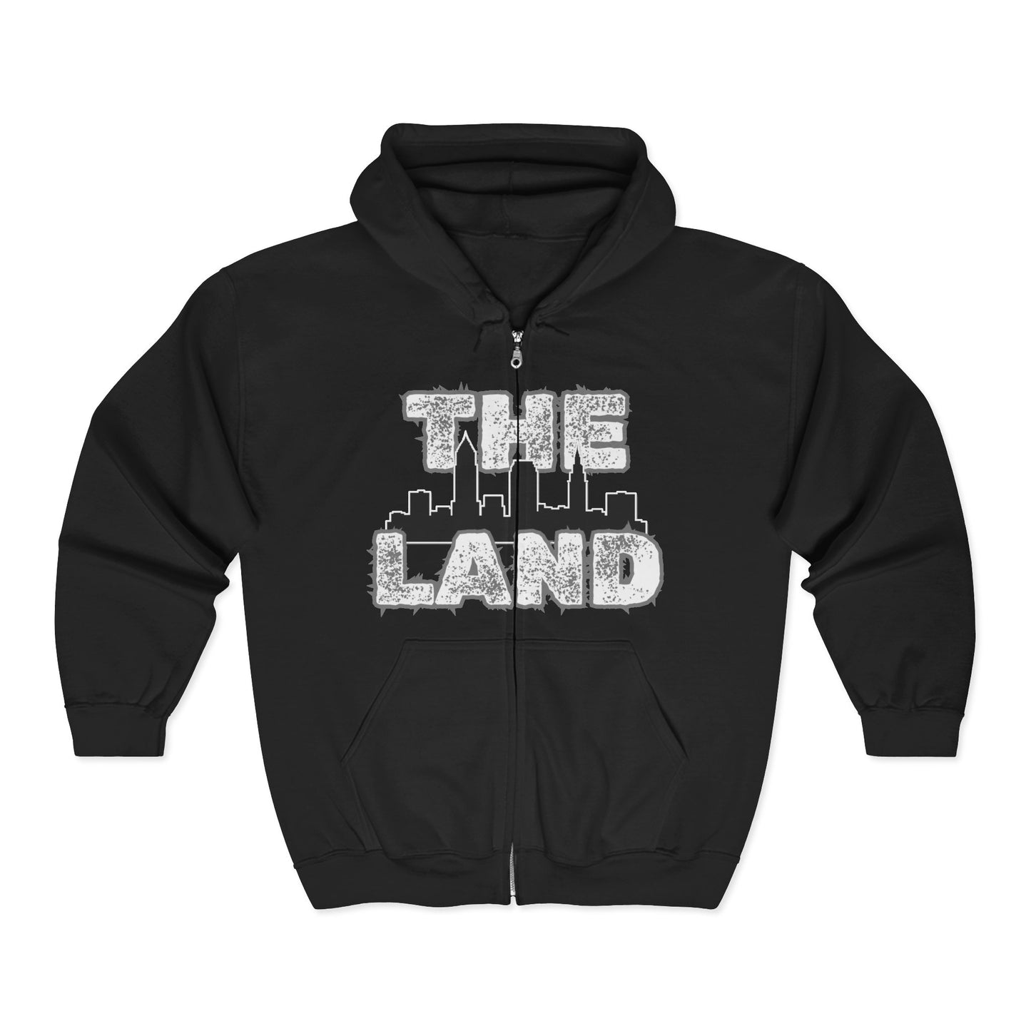 “The Land” Cleveland Skyline Full-Zip Hoodie – Cleveland Pride Streetwear | Soft Heavyweight Zip Hoodie