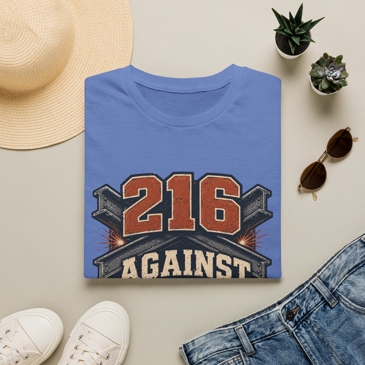216 AGAINST THE WORLD T-Shirt — Cleveland Pride Vintage City Tee