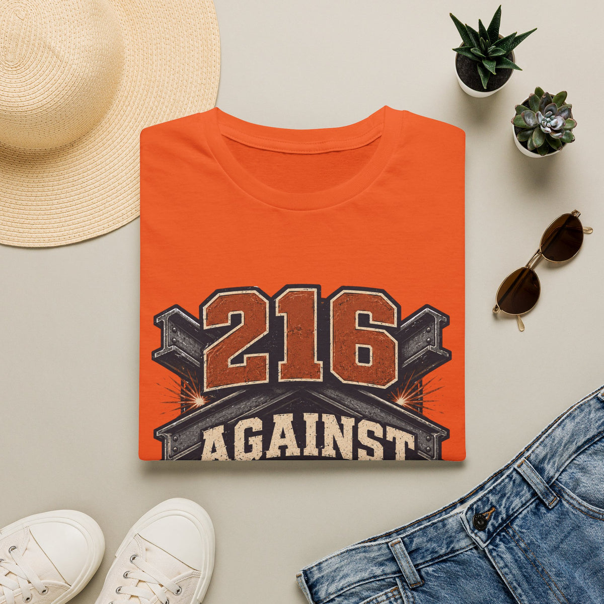 216 AGAINST THE WORLD T-Shirt — Cleveland Pride Vintage City Tee