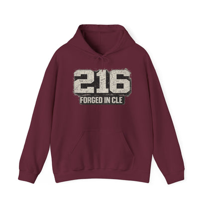 216 Cleveland Hoodie – Distressed Area Code Streetwear Sweatshirt | Forged in CLE Urban Apparel