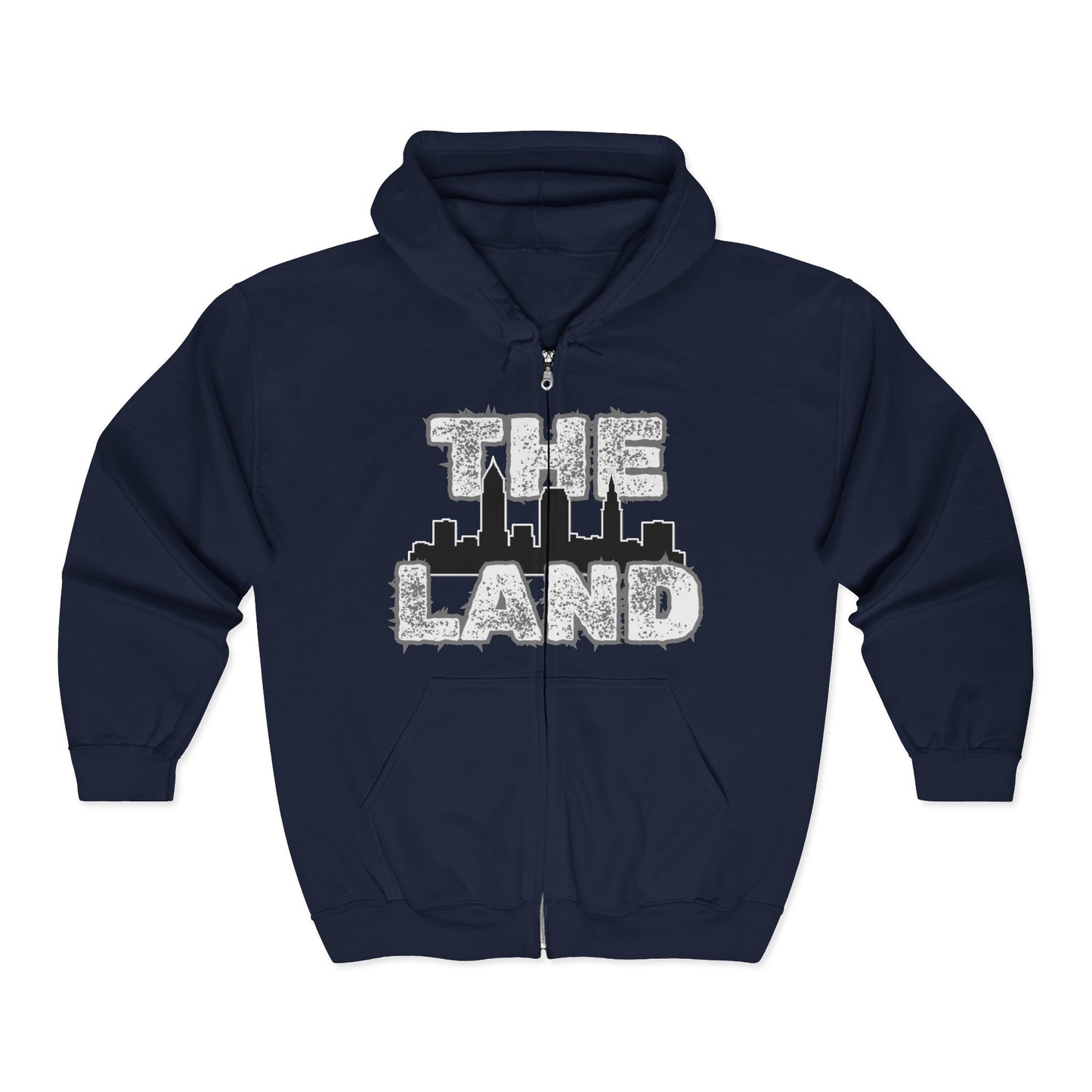 “The Land” Cleveland Skyline Full-Zip Hoodie – Cleveland Pride Streetwear | Soft Heavyweight Zip Hoodie