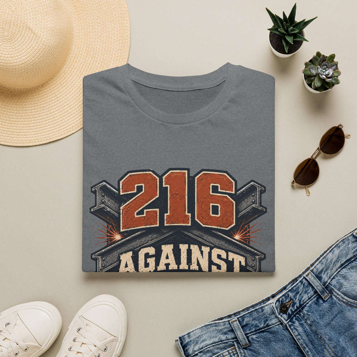 216 AGAINST THE WORLD T-Shirt — Cleveland Pride Vintage City Tee