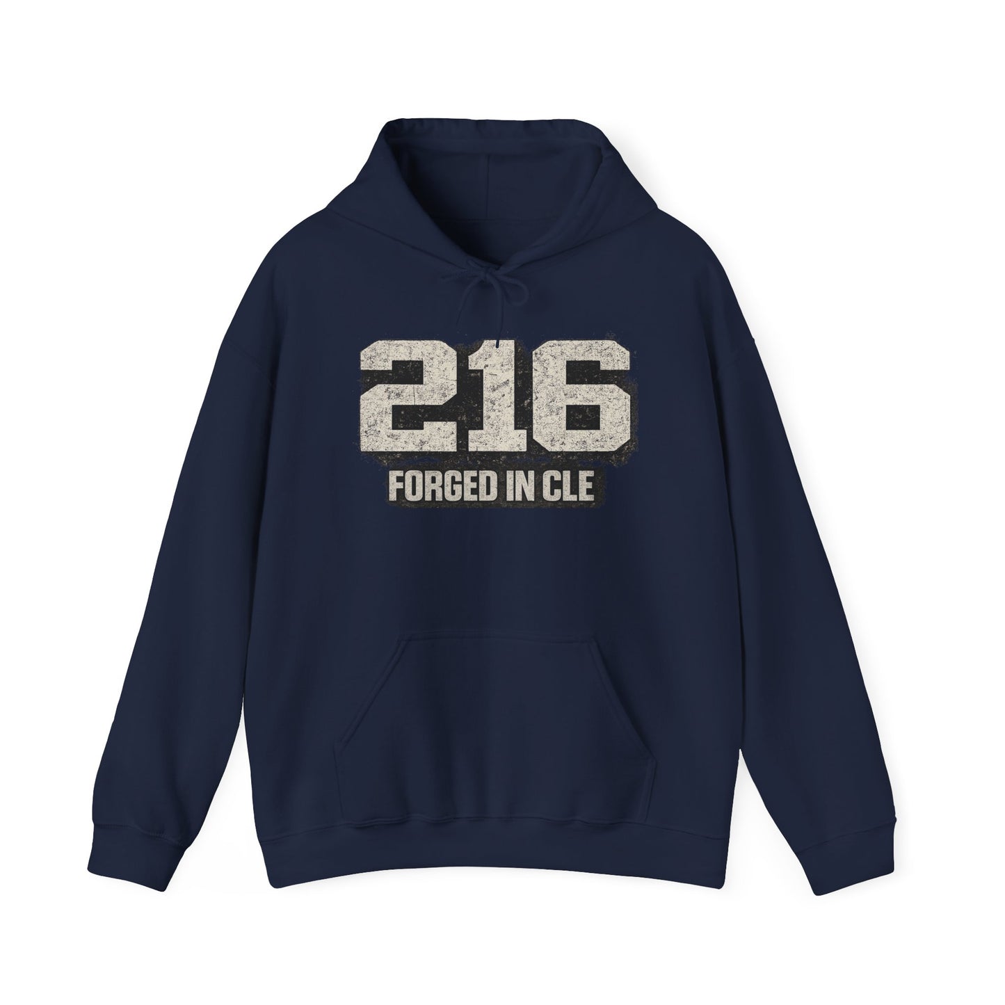 216 Cleveland Hoodie – Distressed Area Code Streetwear Sweatshirt | Forged in CLE Urban Apparel