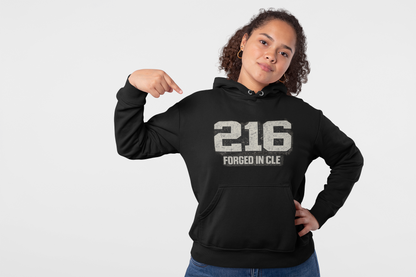 216 Cleveland Hoodie – Distressed Area Code Streetwear Sweatshirt | Forged in CLE Urban Apparel