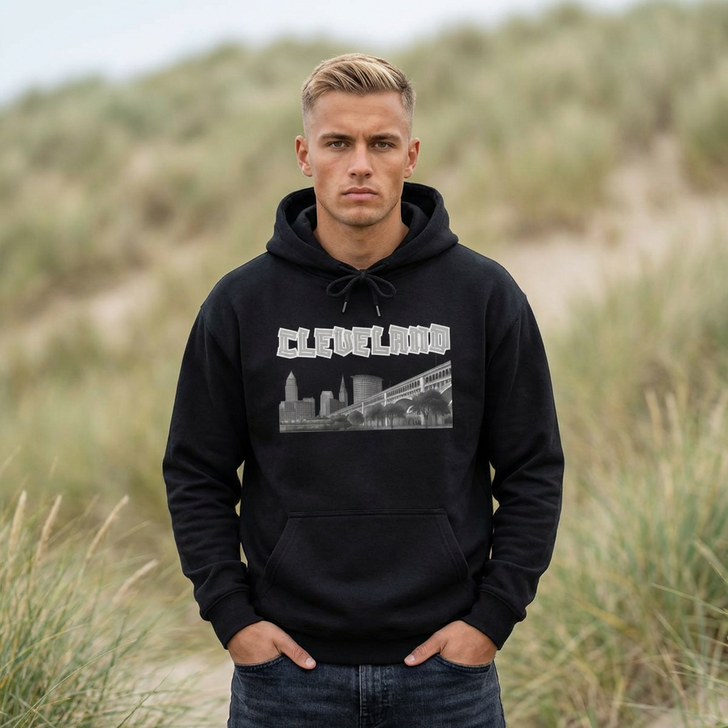 Cleveland Skyline Hoodie – Vintage CLE Graphic Pullover | Ohio Streetwear | Forged in CLE
