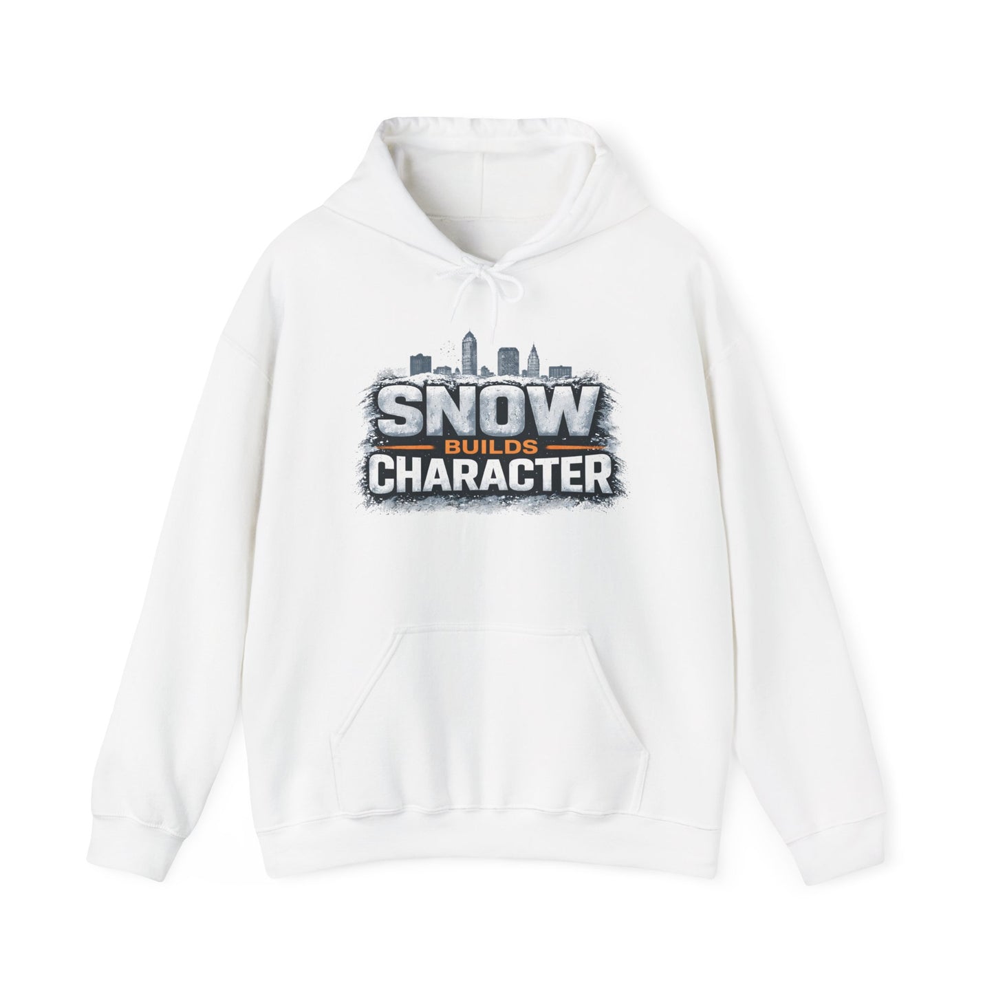 Snow Builds Character Hoodie – Cleveland Winter Streetwear | Forged in CLE