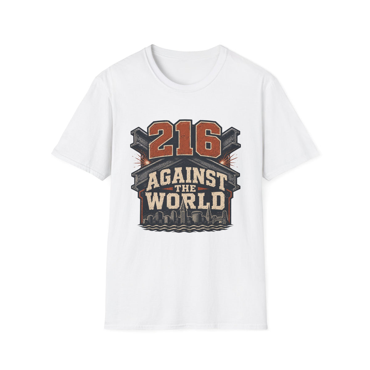 216 AGAINST THE WORLD T-Shirt — Cleveland Pride Vintage City Tee