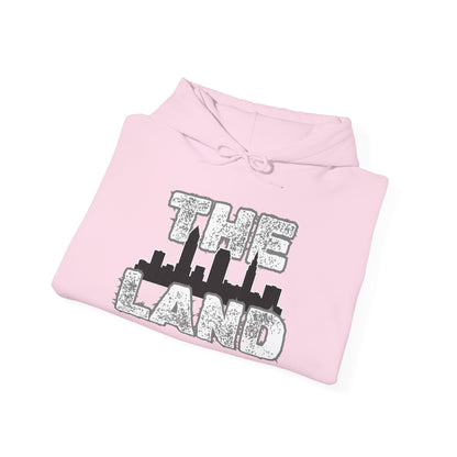THE LAND Hoodie – Gritty Cleveland Skyline Streetwear Graphic Pullover