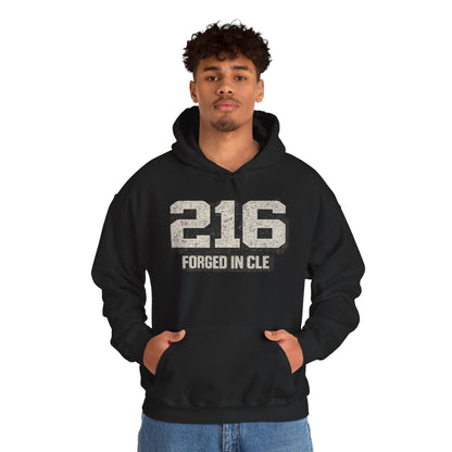 216 Cleveland Hoodie – Distressed Area Code Streetwear Sweatshirt | Forged in CLE Urban Apparel
