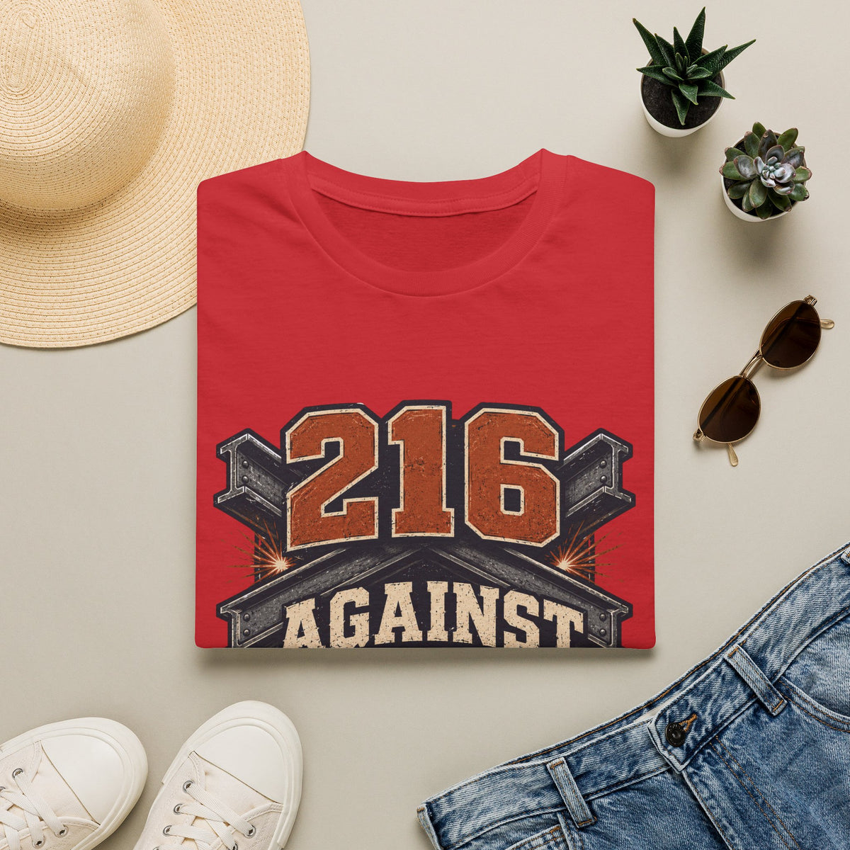216 AGAINST THE WORLD T-Shirt — Cleveland Pride Vintage City Tee