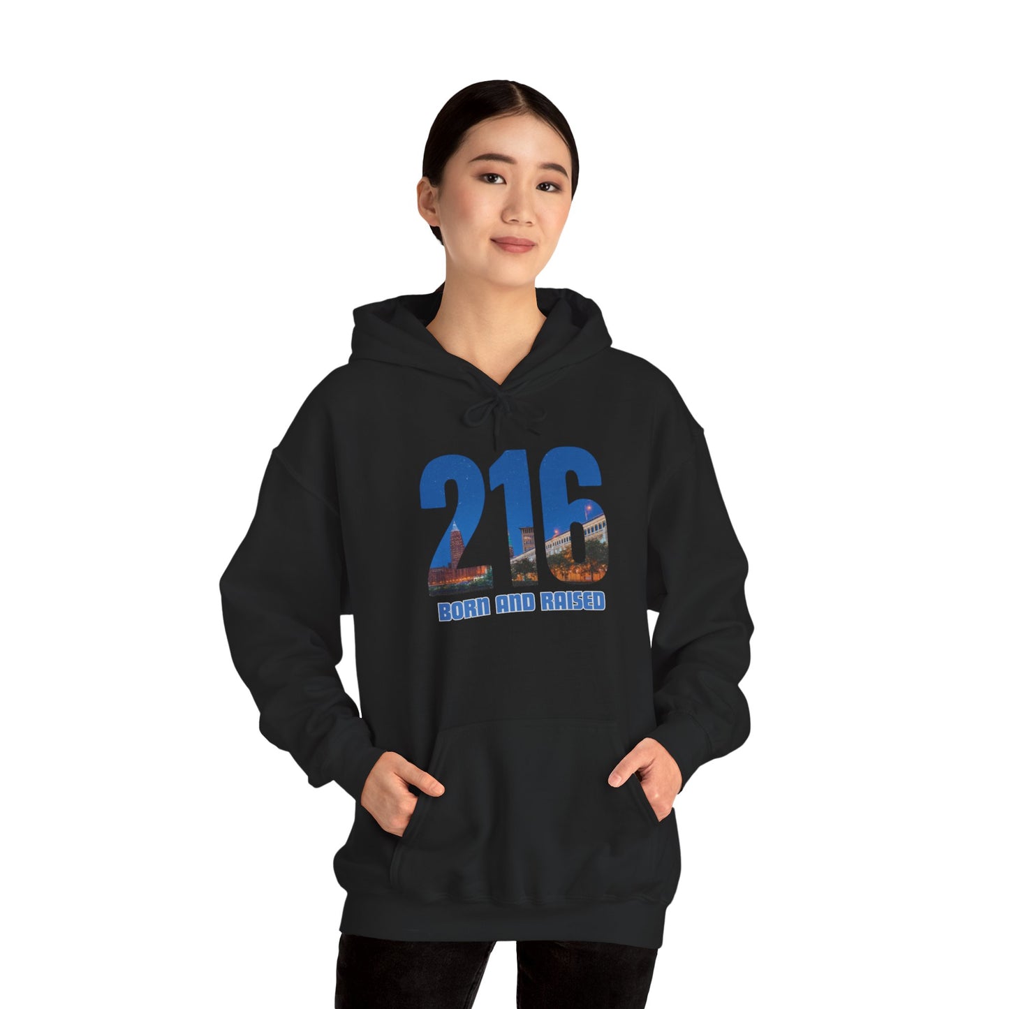 216 Born and Raised Hoodie – Cleveland Ohio Streetwear | 216 Area Code Skyline Graphic Pullover