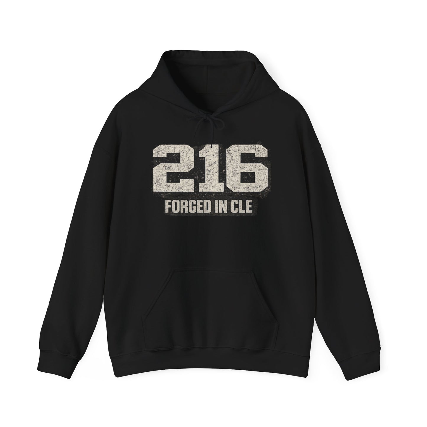 216 Cleveland Hoodie – Distressed Area Code Streetwear Sweatshirt | Forged in CLE Urban Apparel