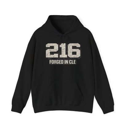 216 Cleveland Hoodie – Distressed Area Code Streetwear Sweatshirt | Forged in CLE Urban Apparel