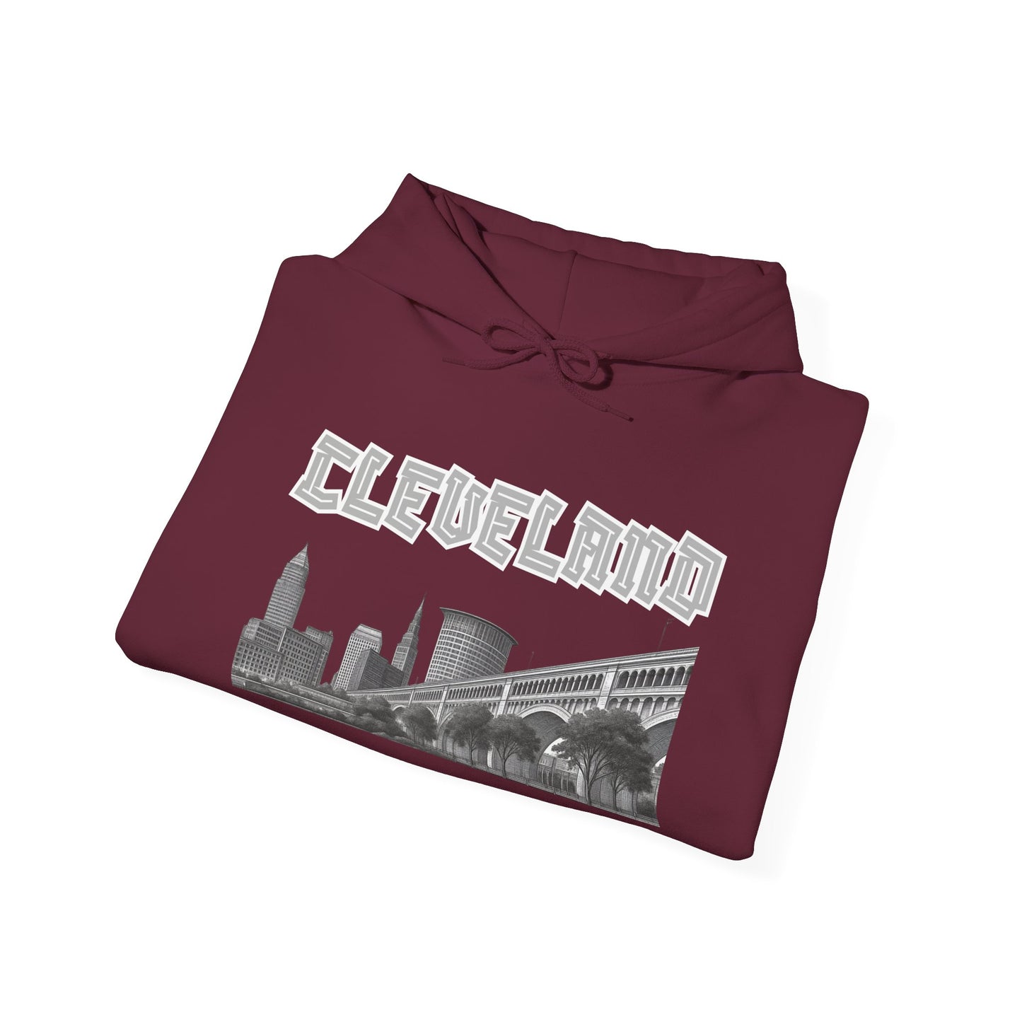 Cleveland Skyline Hoodie – Vintage CLE Graphic Pullover | Ohio Streetwear | Forged in CLE