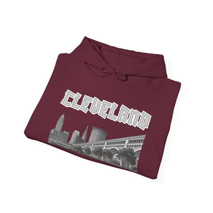Cleveland Skyline Hoodie – Vintage CLE Graphic Pullover | Ohio Streetwear | Forged in CLE
