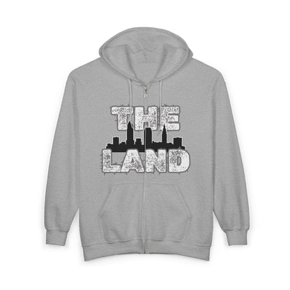 “The Land” Cleveland Skyline Full-Zip Hoodie – Cleveland Pride Streetwear | Soft Heavyweight Zip Hoodie