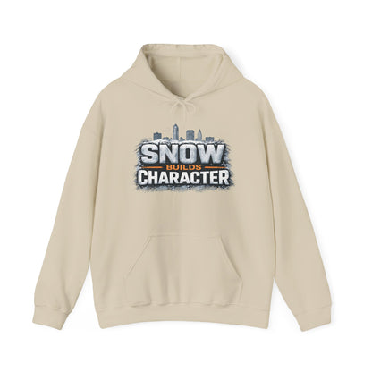 Snow Builds Character Hoodie – Cleveland Winter Streetwear | Forged in CLE