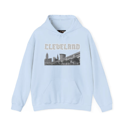 Cleveland Skyline Hoodie – Vintage CLE Graphic Pullover | Ohio Streetwear | Forged in CLE