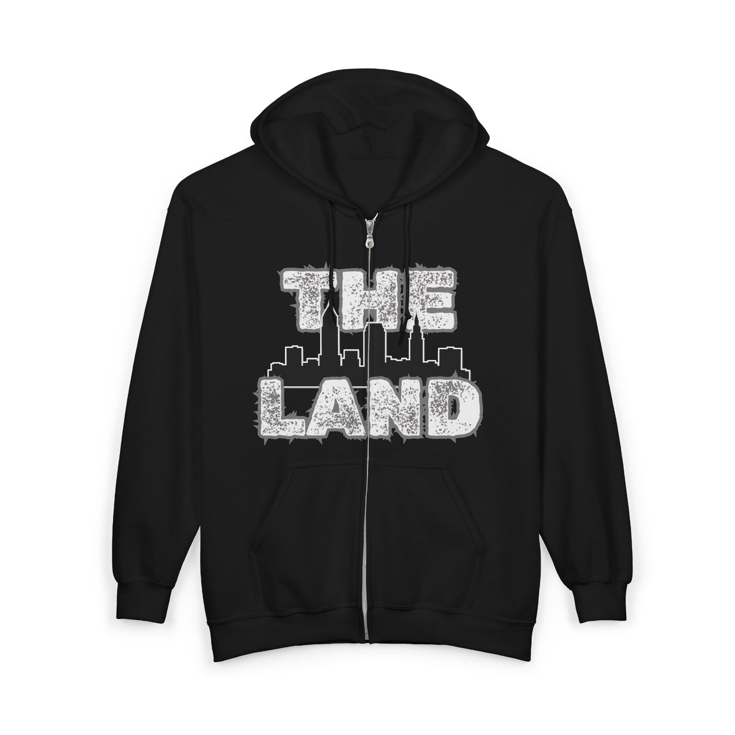 “The Land” Cleveland Skyline Full-Zip Hoodie – Cleveland Pride Streetwear | Soft Heavyweight Zip Hoodie