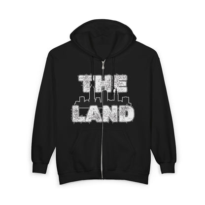 “The Land” Cleveland Skyline Full-Zip Hoodie – Cleveland Pride Streetwear | Soft Heavyweight Zip Hoodie