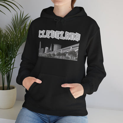 Cleveland Skyline Hoodie – Vintage CLE Graphic Pullover | Ohio Streetwear | Forged in CLE