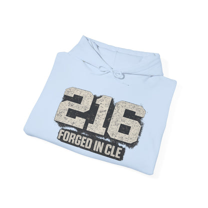 216 Cleveland Hoodie – Distressed Area Code Streetwear Sweatshirt | Forged in CLE Urban Apparel