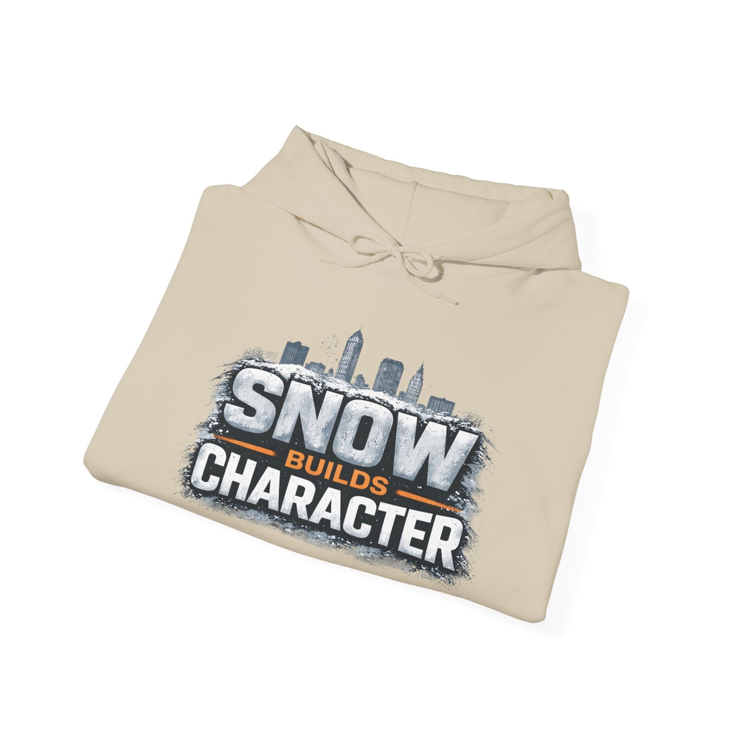 Snow Builds Character Hoodie – Cleveland Winter Streetwear | Forged in CLE